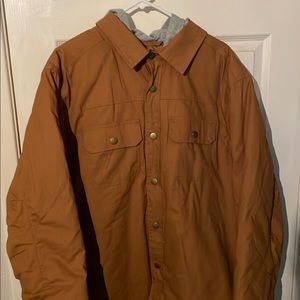 XL Open Trails Quilted Hooded Coat Jacket Tan Gray